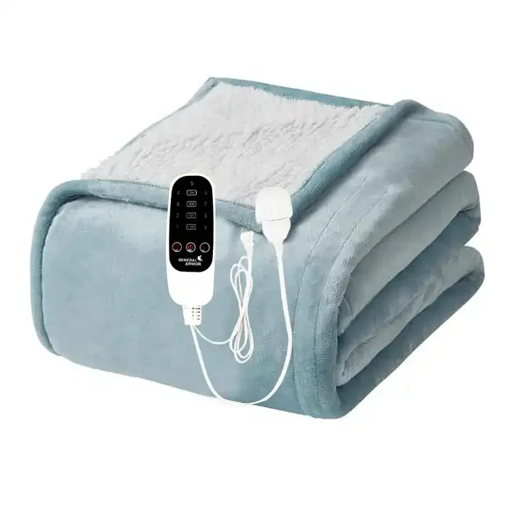 2023 Factory Hot Selling Heating Blanket Reversible Flannel Heated Throw Electric Blanket For Winter