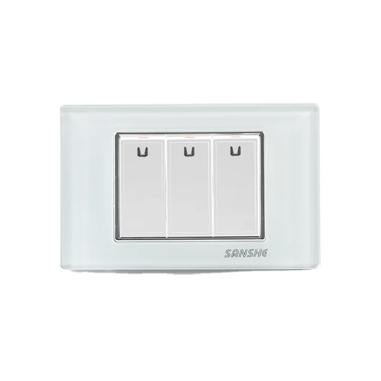 SANSHE Families Universal Sockets Switch China modern glass switches and sockets
