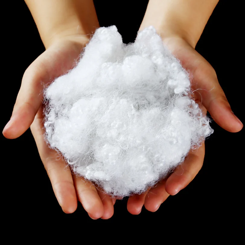 Green Color Recycled 3 Dimension Hollow Conjugated Siliconized Polyester Staple Fiber Supplier