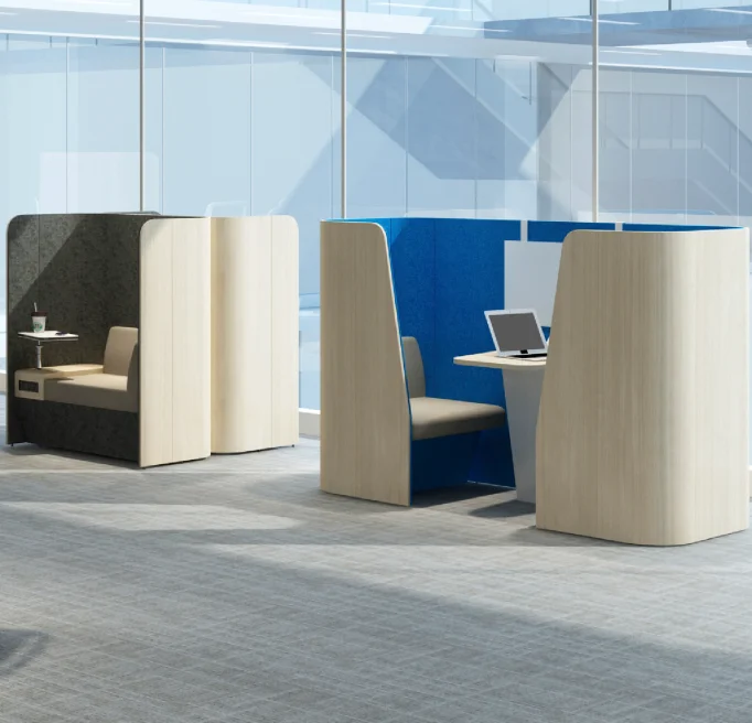 High back furniture office private wood meeting pod