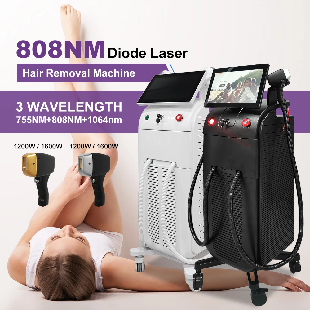Vertical Permanent Ice Platinum 808 nm Titanium Beauty Equipment Diode Laser Hair Removal Machine