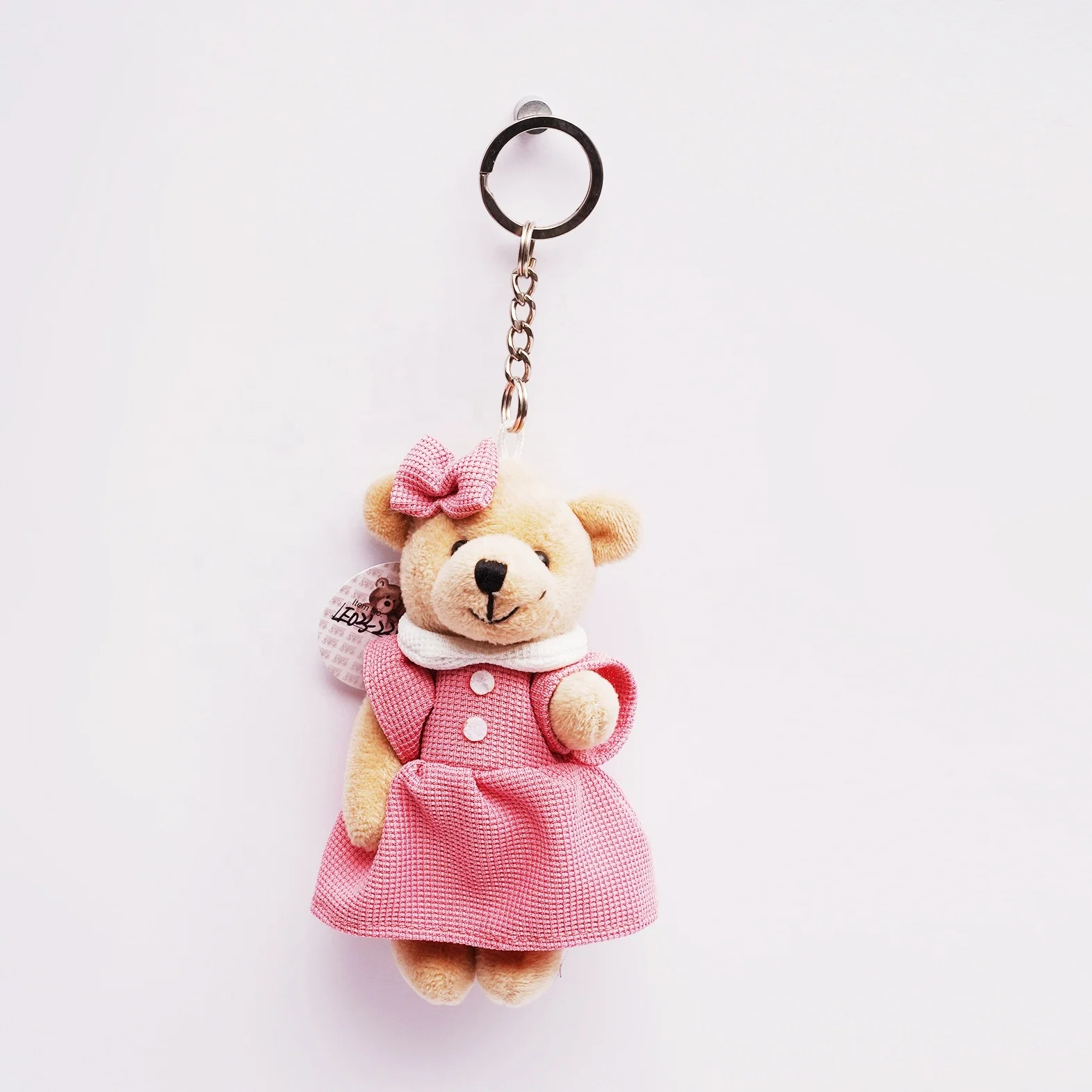 Customized mini Cute teddy bear Stuffed Keychain Soft Toy Animal Keyring Oem Custom Plush Keychain Stuffed Animal Toy