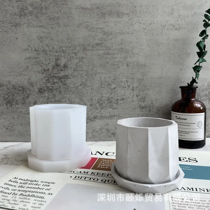 M3084 Concrete Planter Mold Pot Concrete Mold Storage Box Moulds With Base Epoxy Resin for Silicone Mold