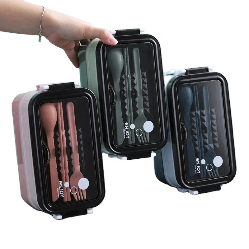 New Stainless Steel Lunch Box For Kids Office Worker 2 Layers Microwavable Heating Gift Lunch Container Food Storage Box