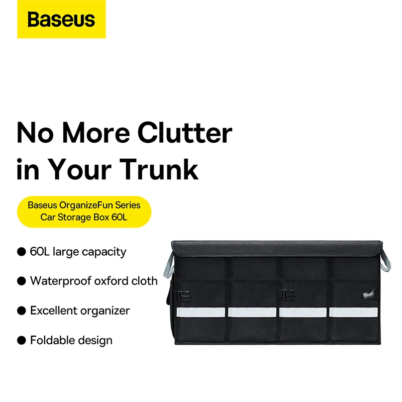 Baseus 60L Car Trunk Organizer Box Large Capacity Auto Multiuse Oxford Cloth Folding Storage Bag