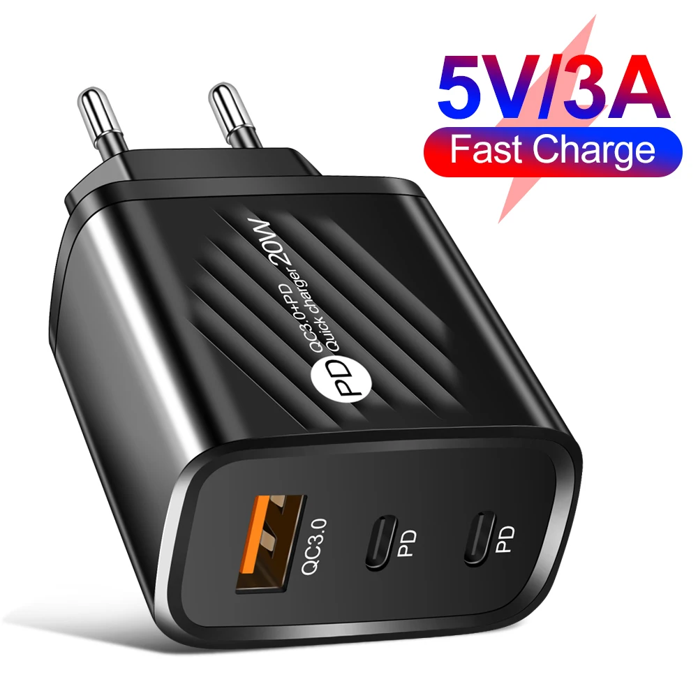 Trending Products 2022 New Arrivals Mobile Charger Us Eu Uk Plug Pd Usb Type C Wall Charger Adapter