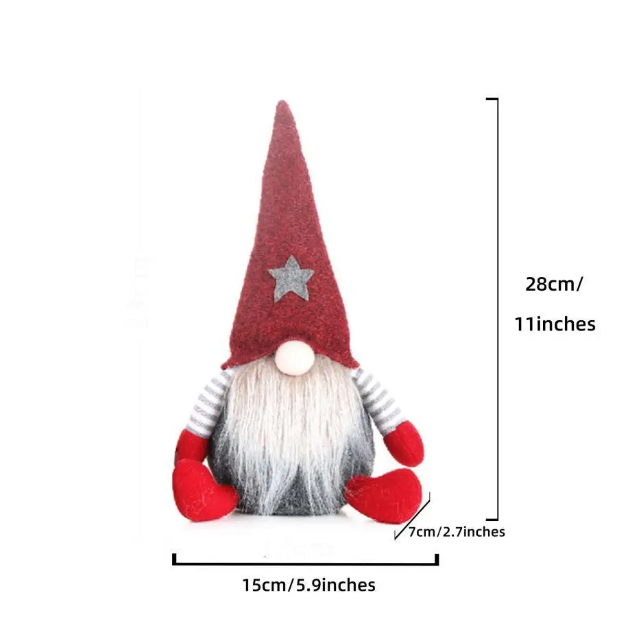wholesale Gnome Christmas Ornaments home decor Gnomes Hat Christmas Gonks Gnomes Ornaments Red Gray christmas dwarf Elf Doll