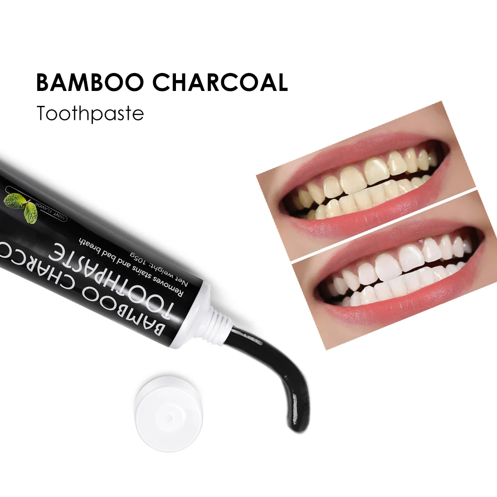 Activated Bamboo Charcoal Whitening Toothpaste with Natural Mint Freshness and Detoxifying Properties