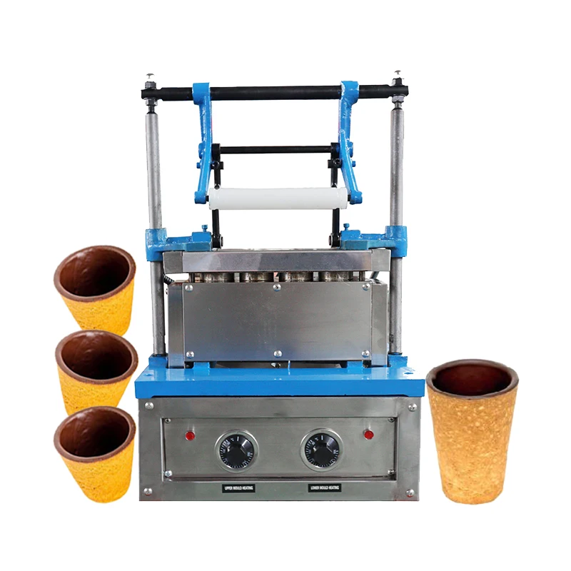Automatic Ice Cream Cone Muffin Making Eatable Edible Biscuits Coffee Cup Cake Tartlet Eggtart Shell Waffle Maker Machine