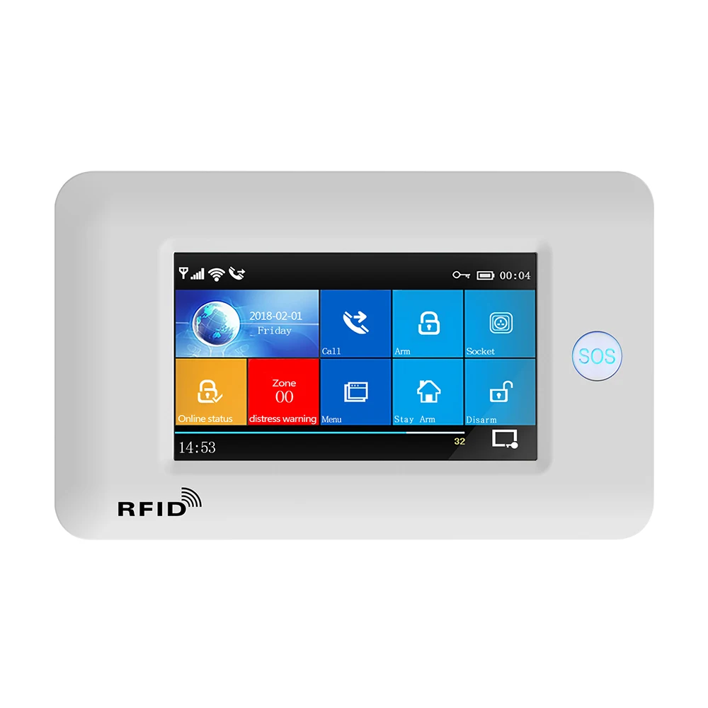 MUDA Built-in backup battery  long standby  linkage with high-definition camera touch smart alarm system