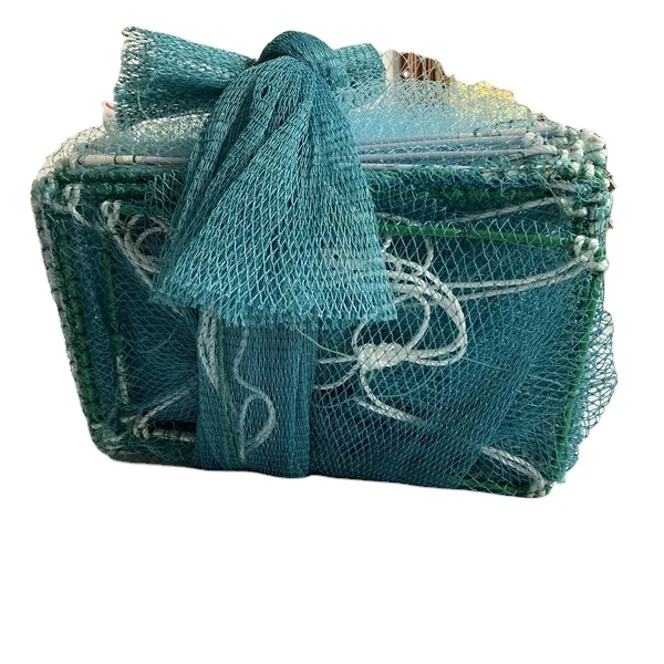 steel wire crab trap   frame  20*36 CM  26  sections  hot sell fishing trap fyke  net long fishing trap