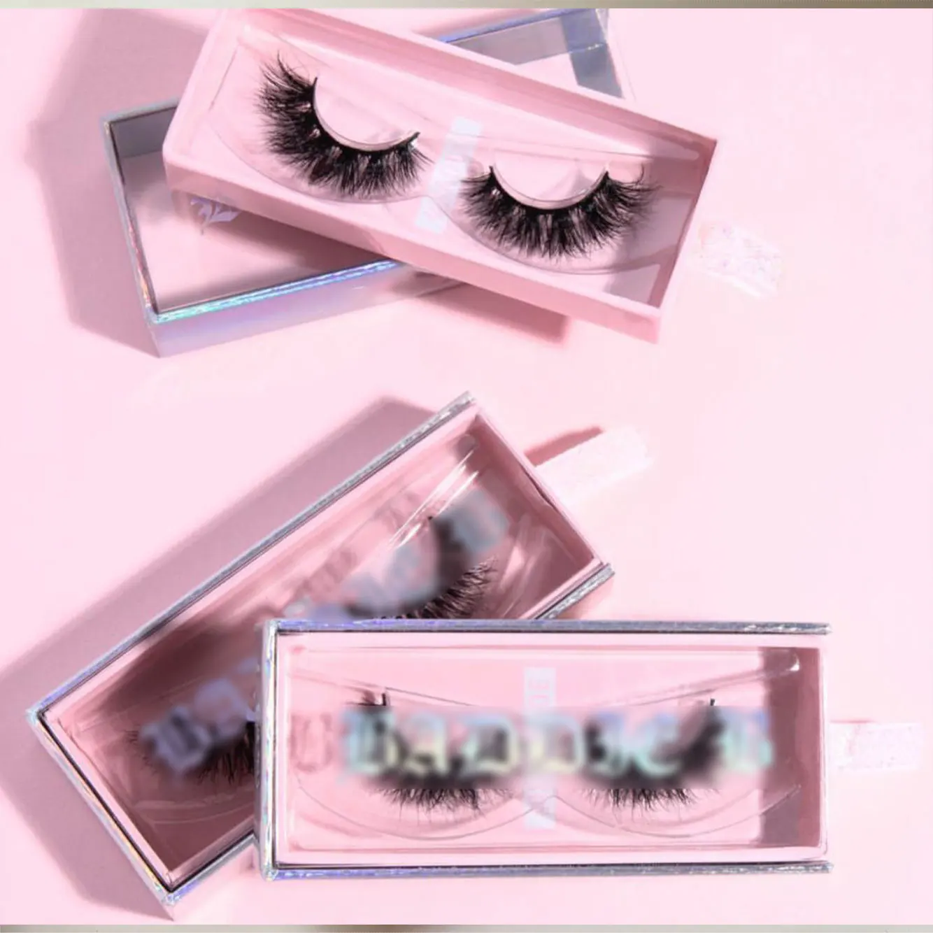 custom eyelash box dramatic mink lashes 25mm 3d faux mink wholesale vendor pink glitter full strip book box with heart window