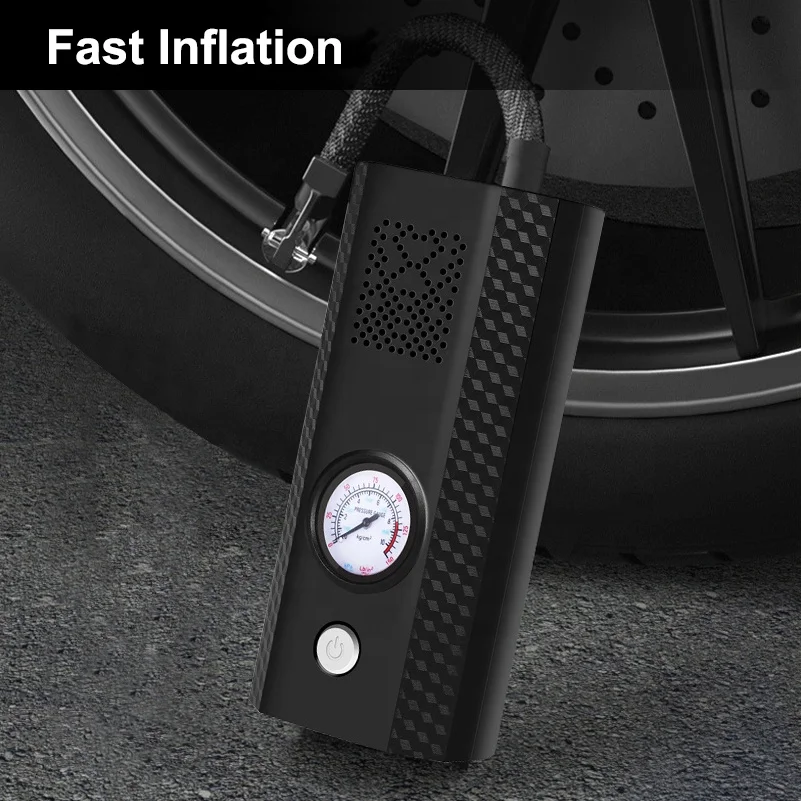 Tire Inflator Portable Air Compressor 12V Mini Electric Auto Tire Pump with Pressure Gauge LED Light for Car Tires Bicycle Ball