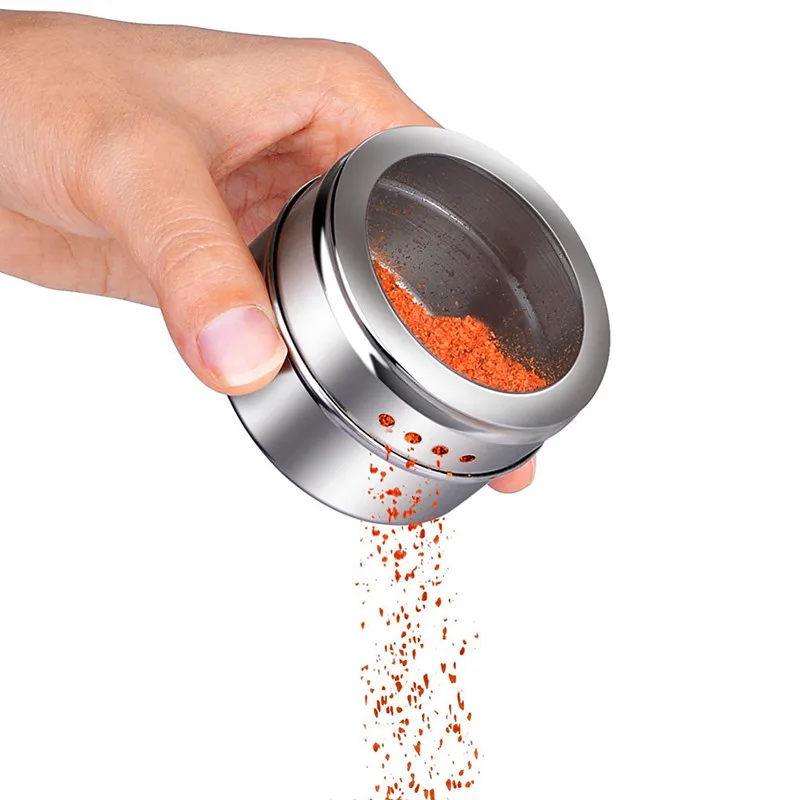 Kitchen Gadget Tools High Quality Metal Stainless Steel Magnetic Spice Jar Containers Spice Tins