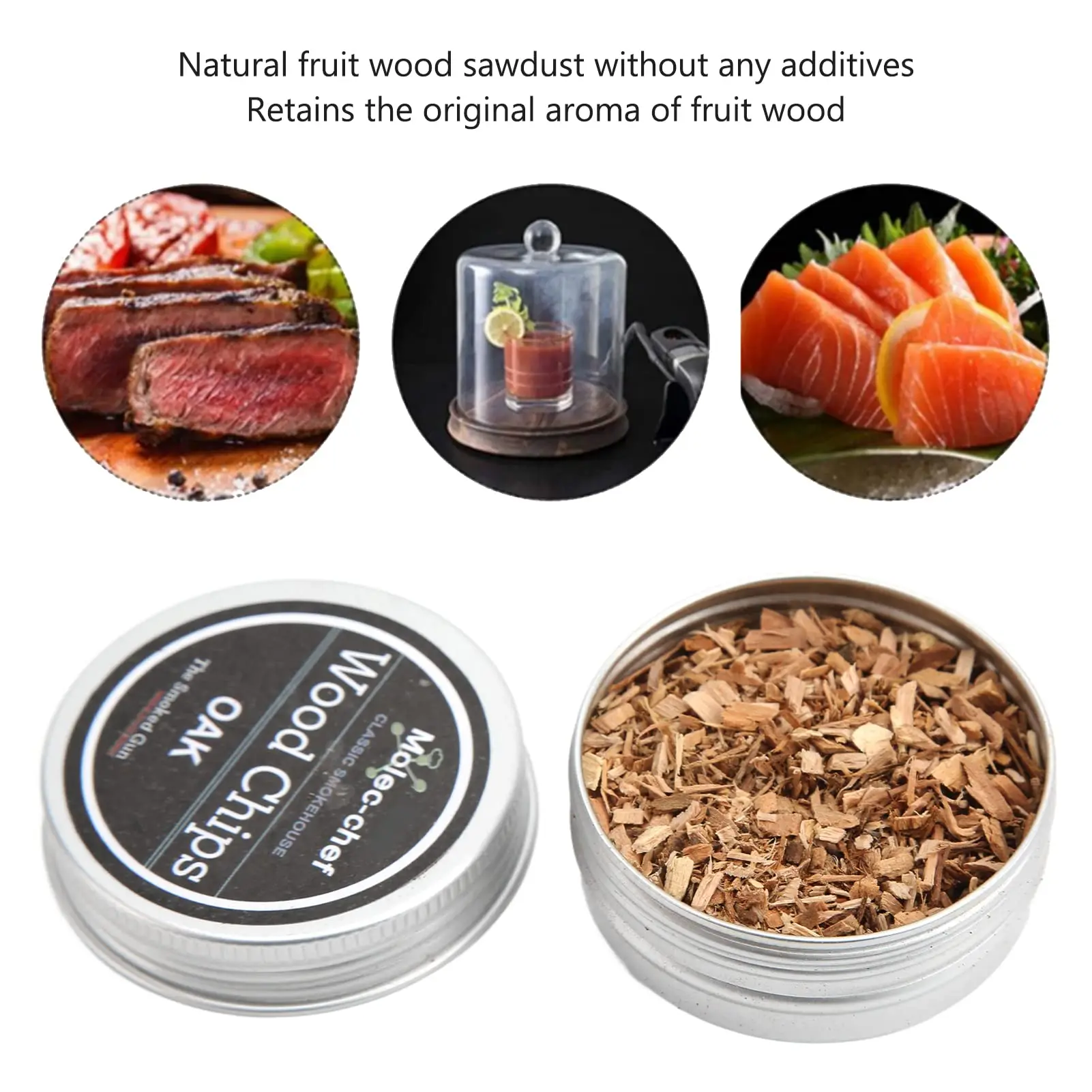 8pcs Smoking Chips Wood Chips for Smoking Gun BBQ Grill Mat Extra Fine Wood Bamboo Drink/food for Handled Cocktail Kit