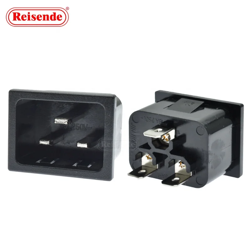 Ac 250v 16a 3 Pin Panel Mount Iec320 Iec Inlet Csk-a20 C20 Use For Power Distribution