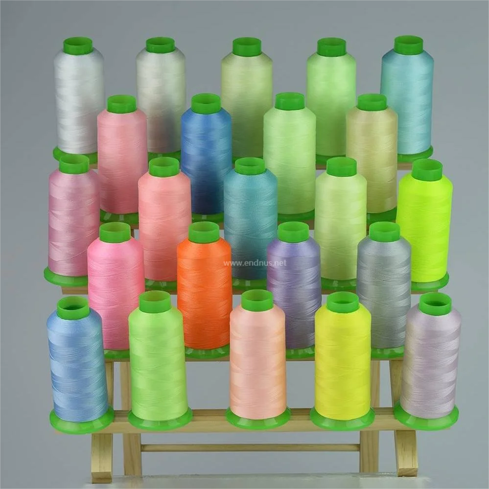 16 Colors Polyester Green Glow in The Dark Luminous Thread For Embroidery