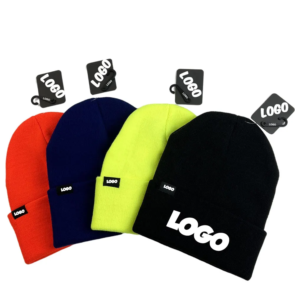 65 colors unisex wholesale beanies custom embroidery spring and winter knitted hat