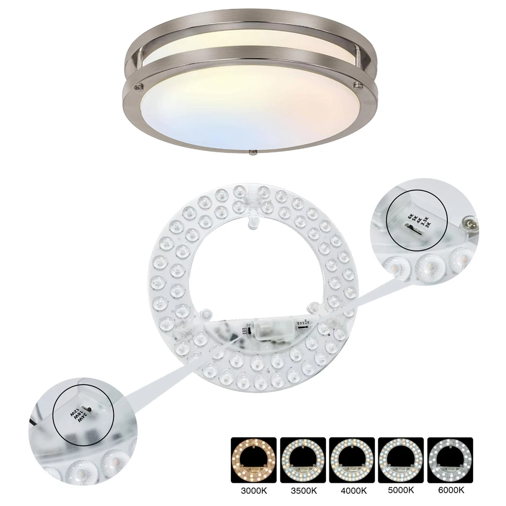 ERP ETL certificate 5CCT 12W 18W 24W Adjustable Ceiling Light Replacement Kit Strong Magnet Retrofit Light Kit for Ceiling Light