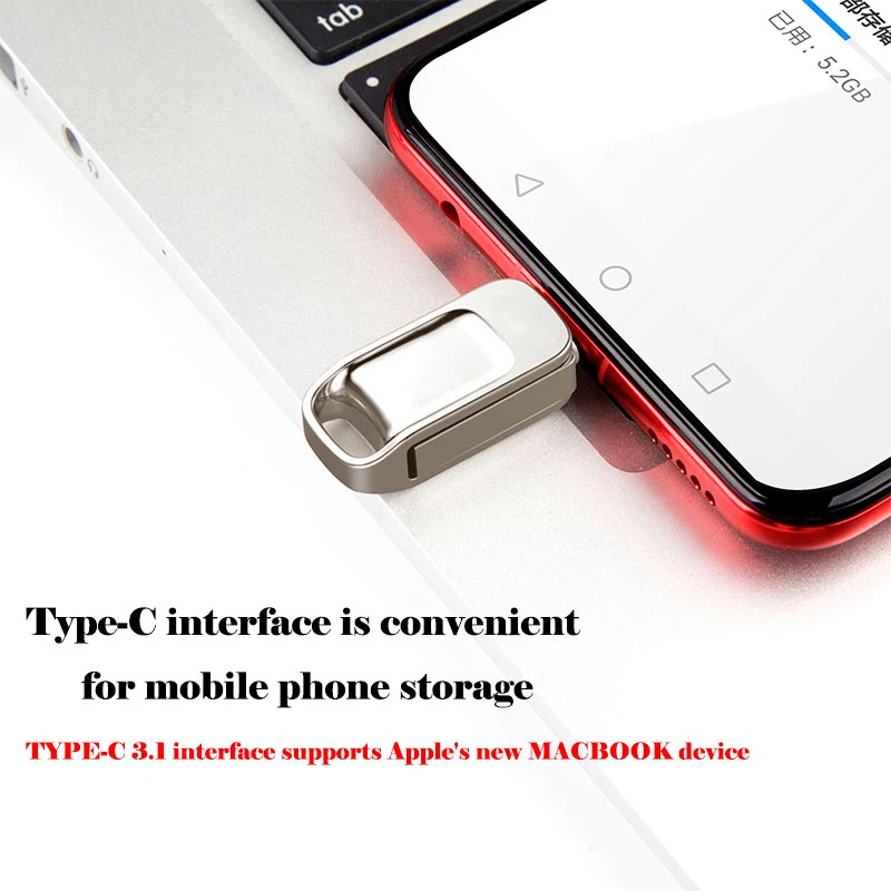 USB флеш-накопитель OTG Металлический Мини-накопитель 64 ГБ 32 16 8 Type