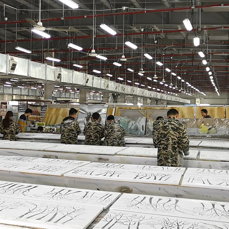 Factory Decorative Painting Spring Trees Abstract Watercolor Artwork Hanging in Living Room