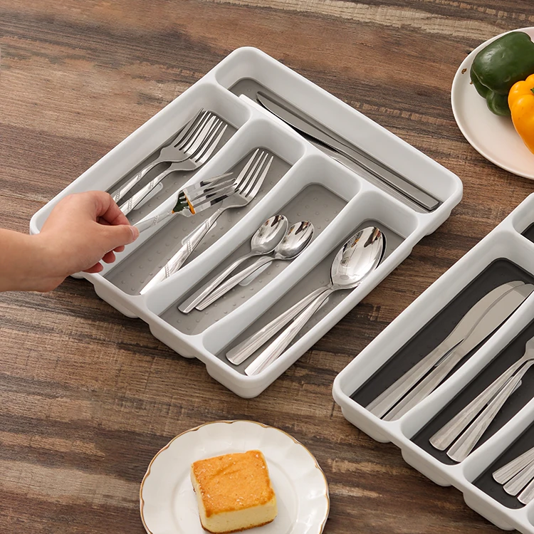 K & B Wholesale Kitchen Cabinet Drawer Divided Storage Cutlery Tray Utensil Organizer Tray Small Silverware Tray
