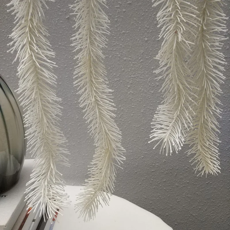 Fuyuan factory ivory pine needles plastic wall hanging vine artificial plants decorative for home Christmas wedding house plant