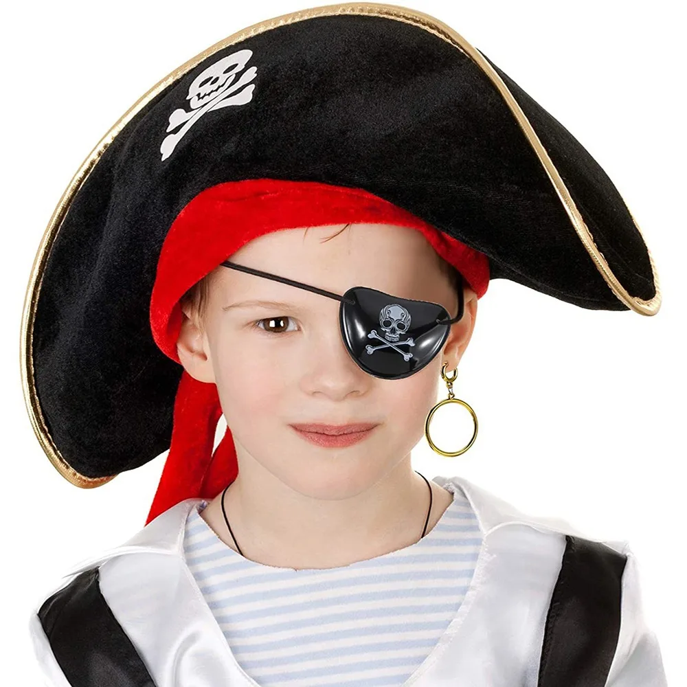 Hot Sale Adult Black Pirate Hats Factory wholesale Cool Pirate Party Knit cheap price Pirate Hats Kids