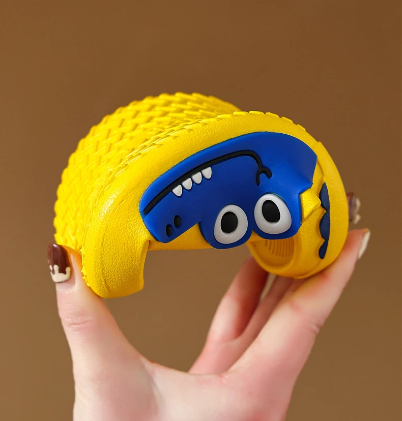 Cartoon Crocodile Open Toe Non-Slip Home Bathroom Shoes Baby Kids Flats Footwear Boy Shark Sandals Slides Slippers