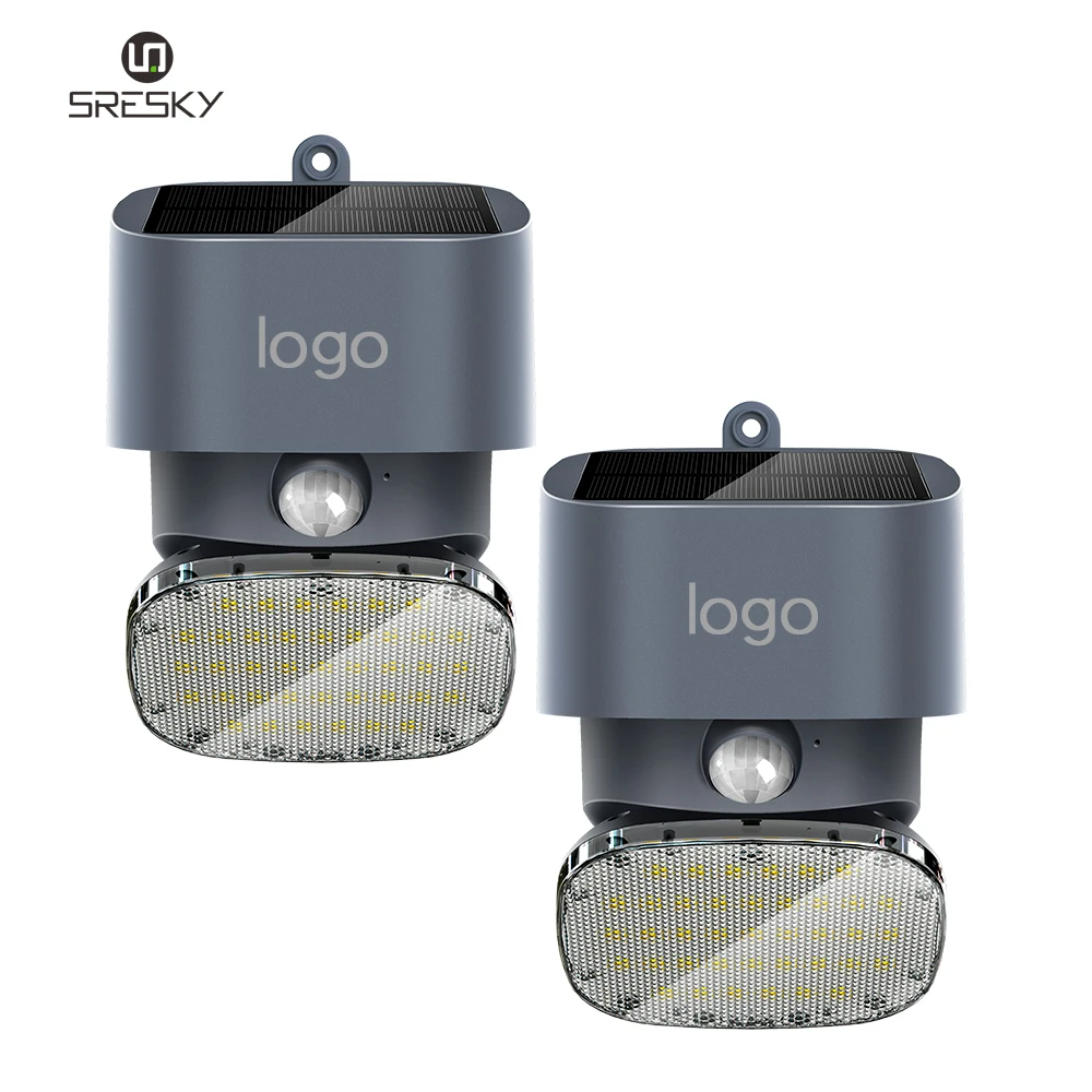 Rechargeable outdoor wall lamp 20W home security light garden solar jar light  60 led solar light with motion sensor