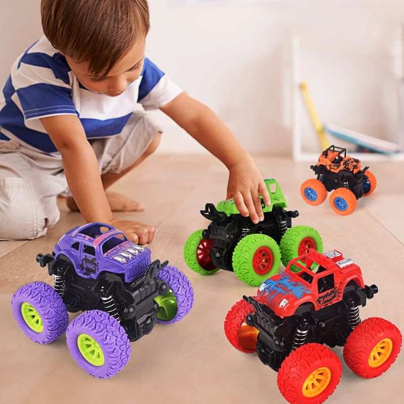 Four-wheel Drive off-road Vehicle Stunt Dump Cars Inertia Car Boy Toy Bigfoot Car Dinosaur Pull Back Children Toy Gift