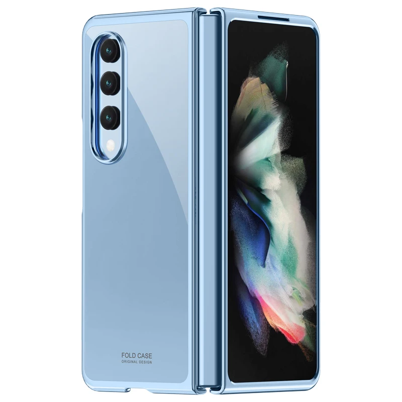 OMEVE для Samsung Galaxy Z Fold4 5G чехол Ультратонкий гальванический Жесткий ПК кристально прозрачный задний Чехол для Samsung Z Fold 4 Fold3