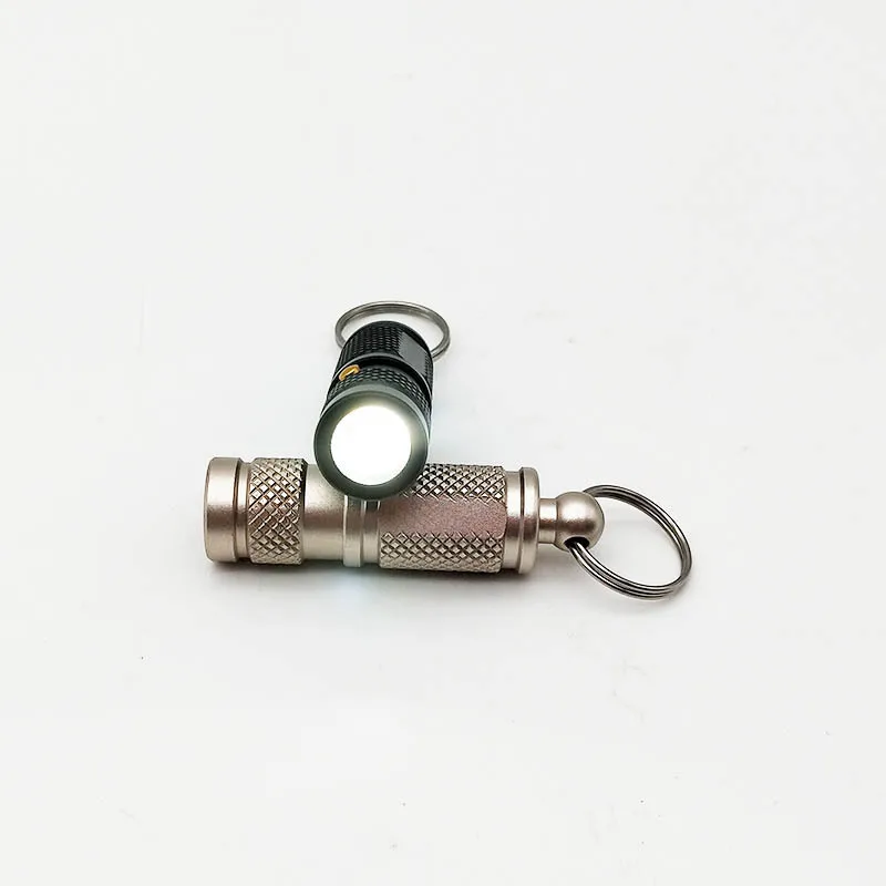 COG Promotional Advertising Logo Projector Metal Aluminium Mini Led Flashlight With Keychain