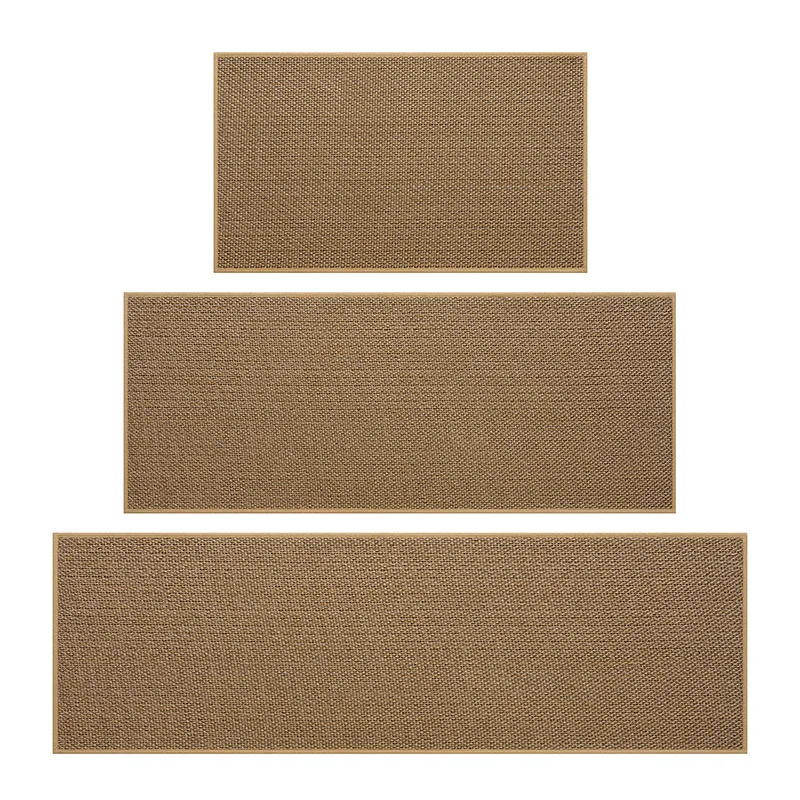 Manufacturer wholesale waterproof and oil resistant kitchen linen mat pattern customized anti slip sisal kitchen mat