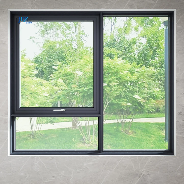 Bulletproof Frosted Tempered Glass Upvc Windows Thermal Break Aluminum Awning Window for Home