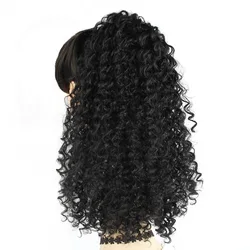 Wholesale 14inch curly drawstring braided Ponytail hair extension for women