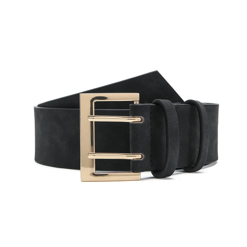 Double pins big buckle belt, PU Dress Waist Belt, ladies fashion belt