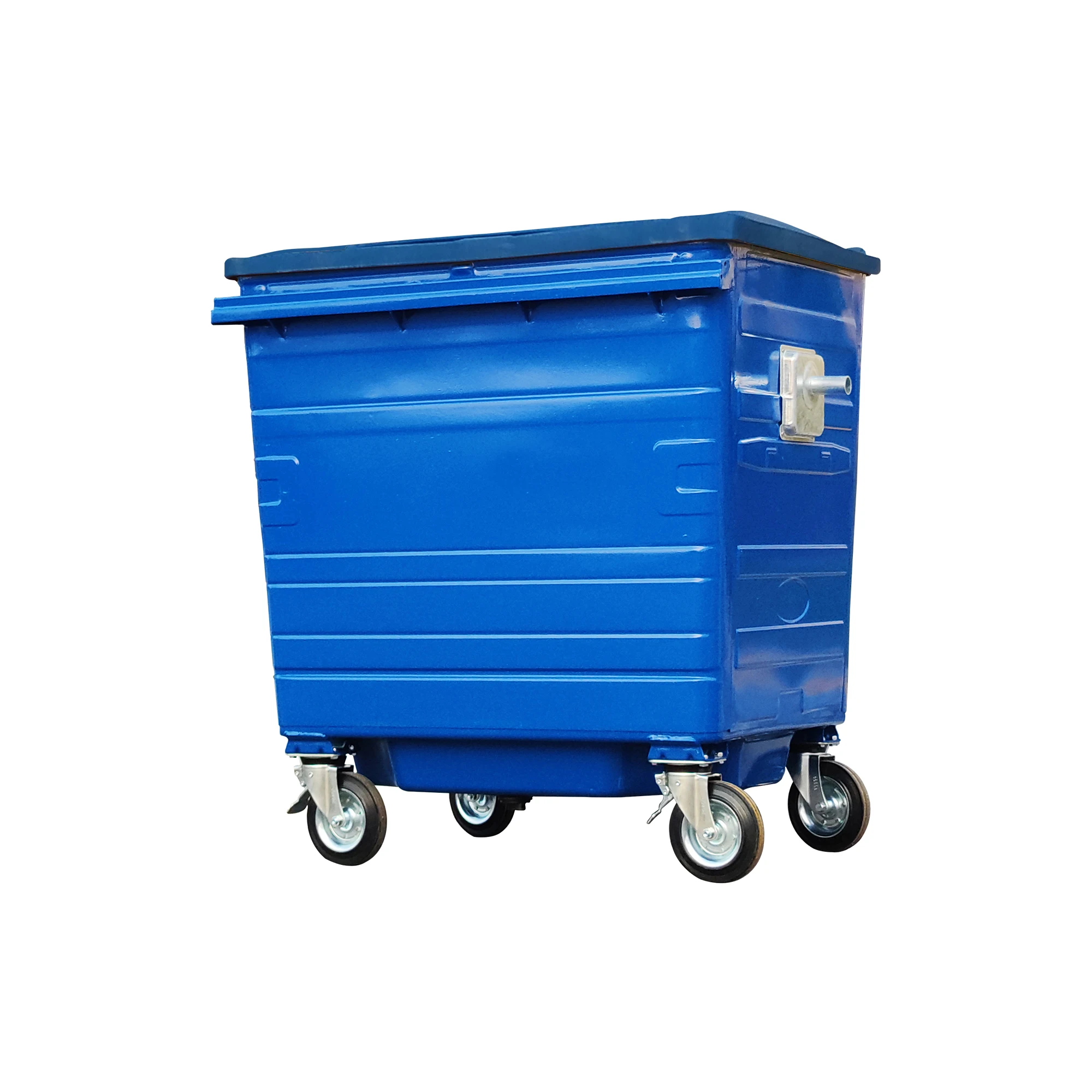 1100L wholesale penstand rectangular waste skip container minimalist galvanized classified wheeled waste container