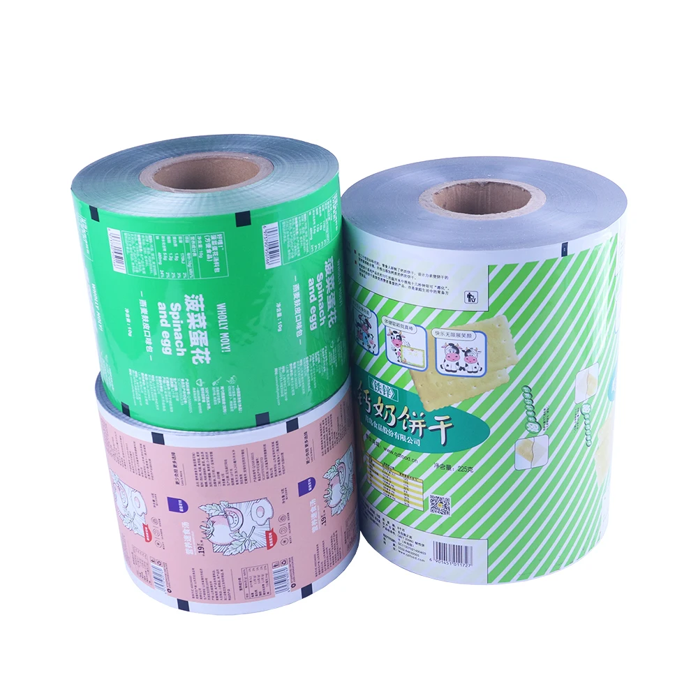 Custom Printed Snack Food Grade Chocolate Flexible Heat Seal Multilayer Packaging Film Roll