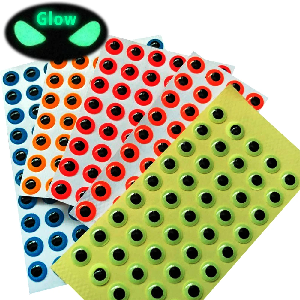 2021 Glow In Dark 3D Fish Eyes for Fishing Lures Trolling Jigs Streamer Fly Bass Jigs Soft Lures Green Red for Night Fishing