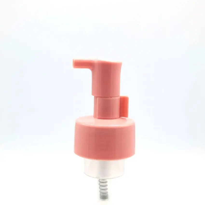 Factory wholesale short mouth Pink  liquid soap foam pump dispenser customized color straw length 43/410