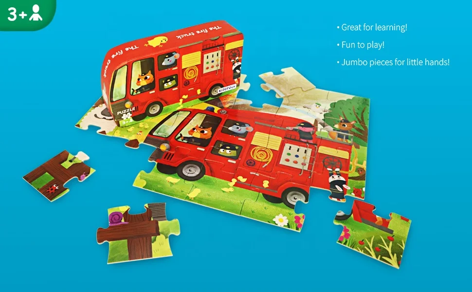 Educational Kids Toys 3d puzzle 24 Pieces Large Fire Truck jigsaw puzzle Develop Brain Learning Games Puzzle