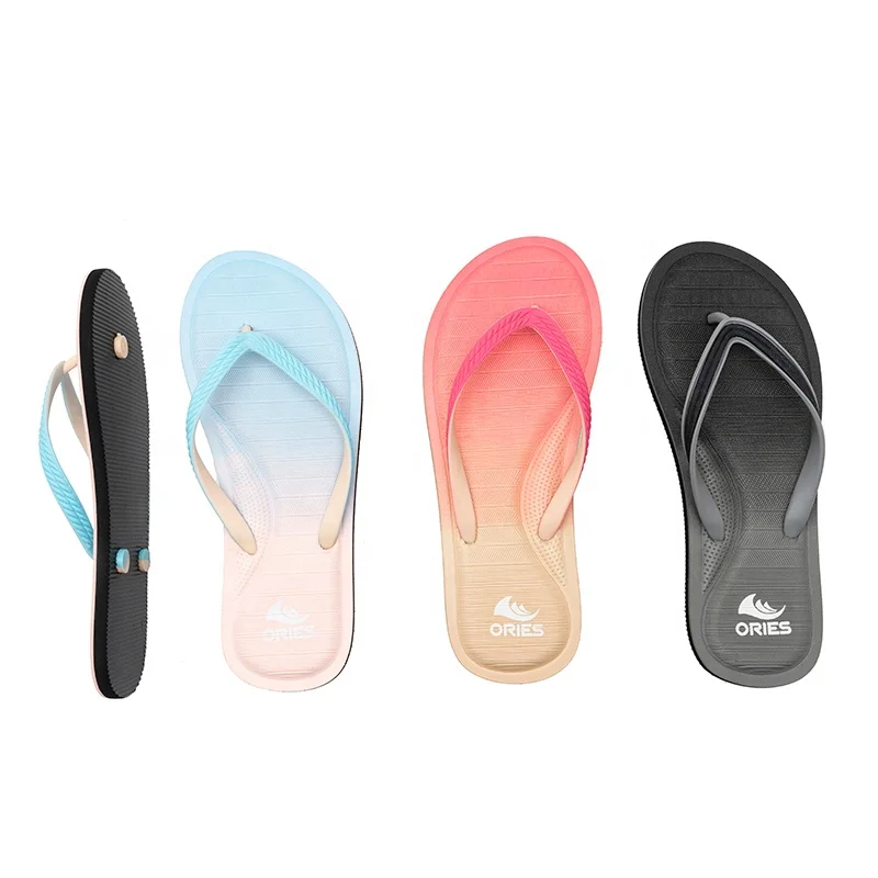 2022 new fashion gradient women flip flops custom eva flip flop outdoor chanclas