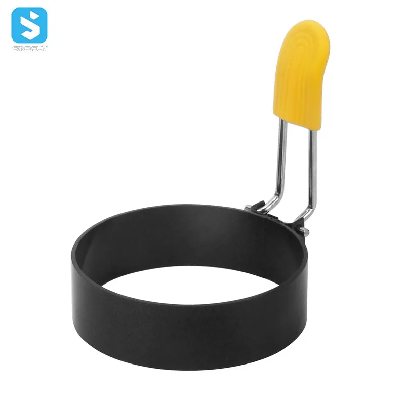 Amazon hot selling nonstick egg ring egg mould with silicone handle