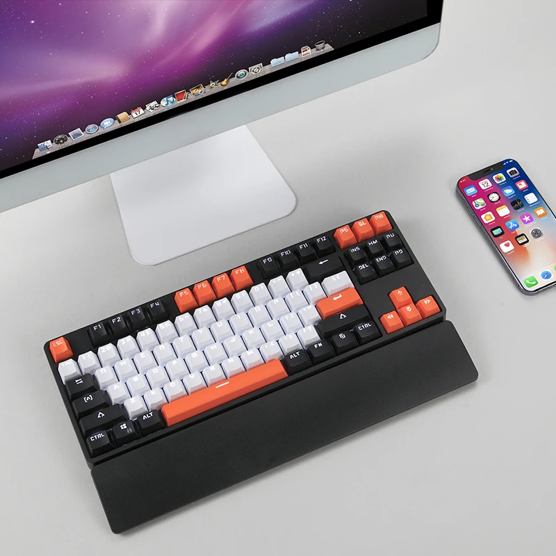 2022 New Design cheap mini 87 key mechanical keyboard gaming wireless