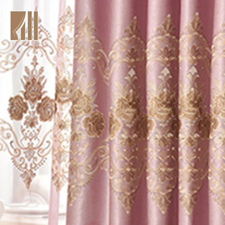 2020 latest simple design embrodoiry long royal grommet window curtain for hotel