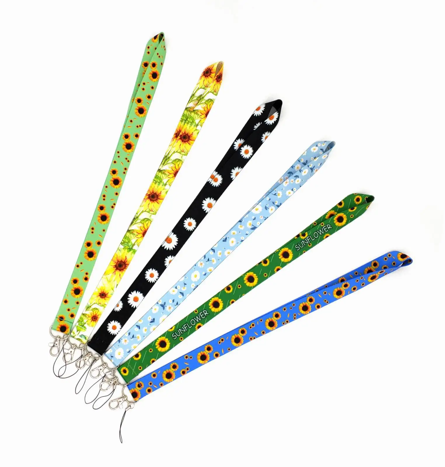 Cartoon Sunflower Star Avocado Lanyard Keys Phone Holder Funny Neck Strap Keyring