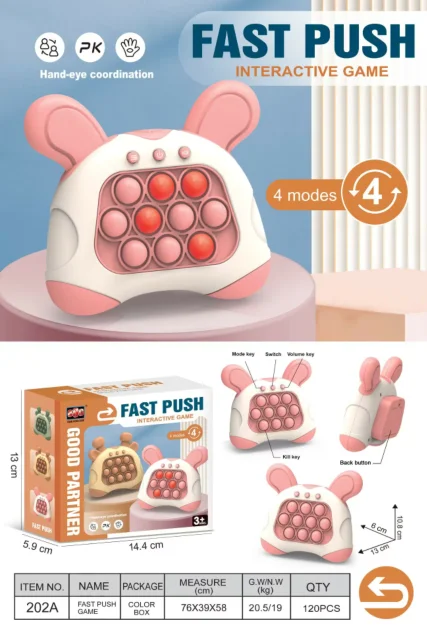 Quick Push Game Popit Electronic Fast Light-up Handheld Game Console Puzzle Electronic Espanol Fidget Toy Popit For Kids