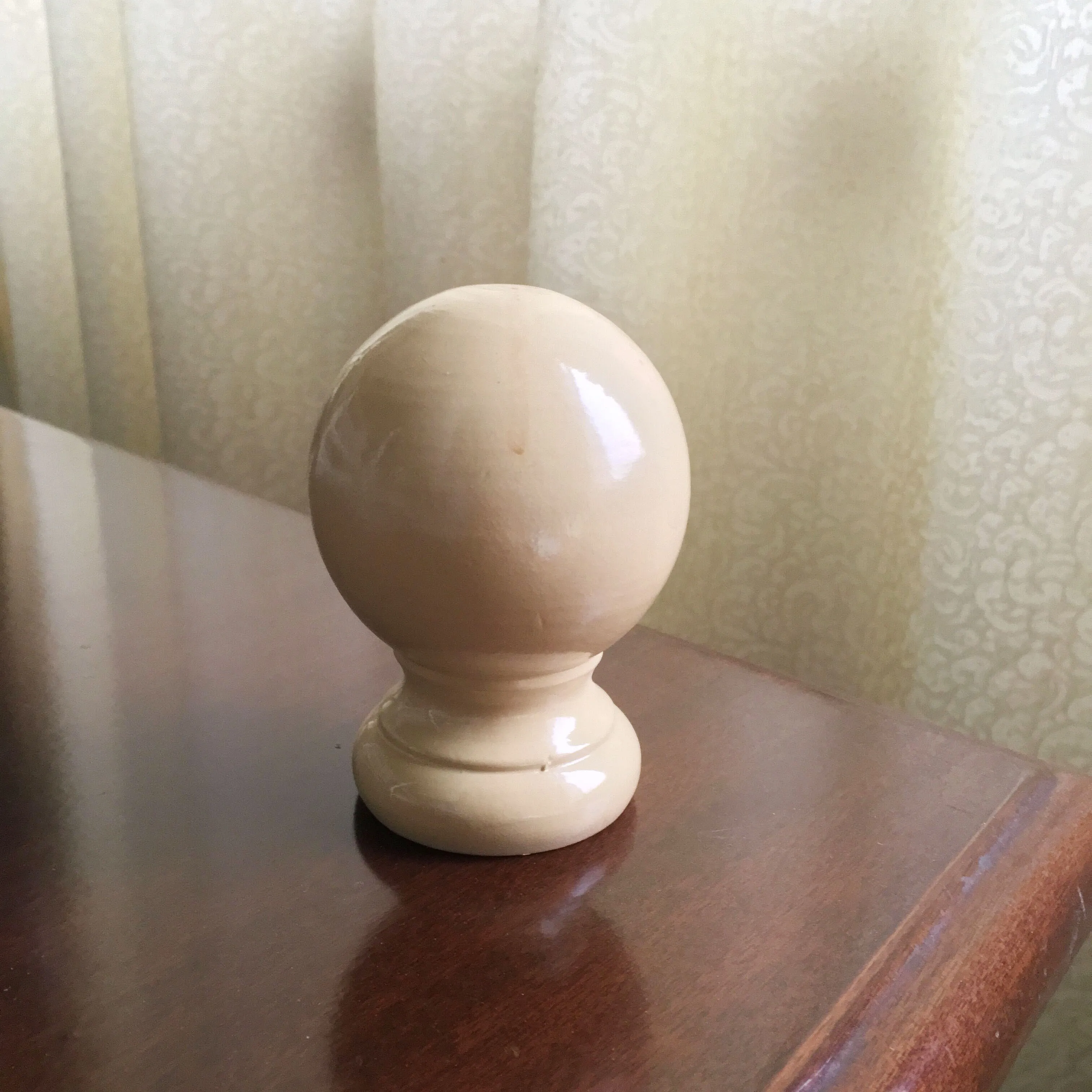 Window Wood Curtain Pole Track with Round Finial Accessories 50MM Wood Curtain Rod