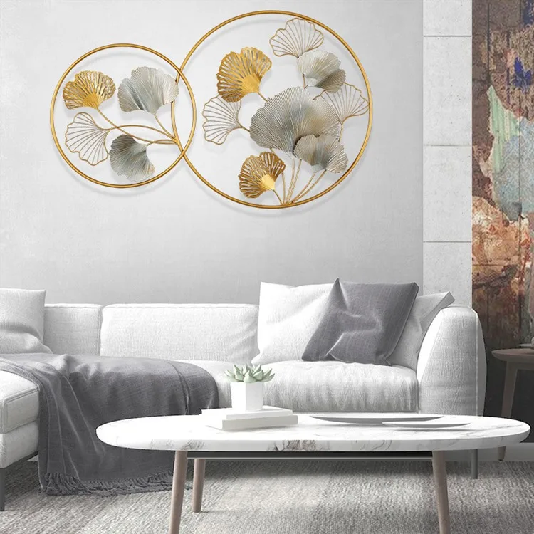 Logo Crystal Ginkgo Biloba Wall Stickers Ginkgo Biloba Home Decor Bedroom Metal Ornaments Kids Room Decoration Art Wall Decals